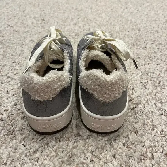 Aetrex Cozy Blake Silver Sneakers Sz 8.5 Womens Leather Metallic Comfort - Picture 7 of 8